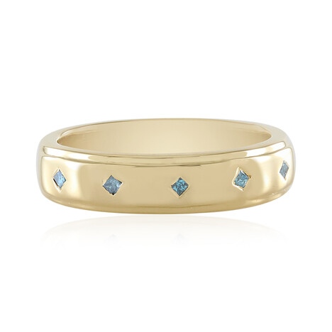 Blauer I3 Diamant-Silberring