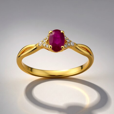 Anello in oro con Rubino Mozambico AAA (CIRARI)