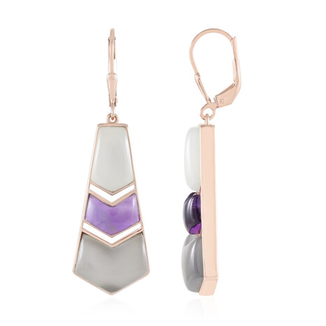 Orecchini in argento con Pietra di Luna Argentata (KM by Juwelo)