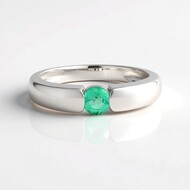 Colombian Emerald Silver Ring