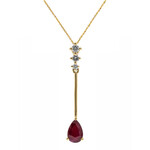 10K AAA Mozambique Ruby Gold Necklace
