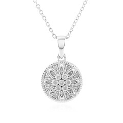 Zilveren halsketting met I2 (J) Diamanten