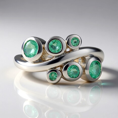 Anello in argento con Smeraldo Russo (de Melo Essence)
