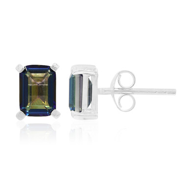 Blauer Mystik-Quarz-Silberohrringe