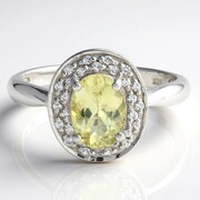 Anillo en plata con Apatita de Limón