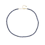 Zilveren halsketting met Blauwe Ceylon saffieren