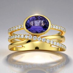 Anello in oro con Tanzanite AAA