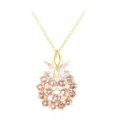 Nicht erhitzter Padparadscha-Saphir-Goldhalskette (AMAYANI)