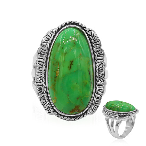 Anello in argento con Turchese Kingman Mohave Verde (Art of Nature)