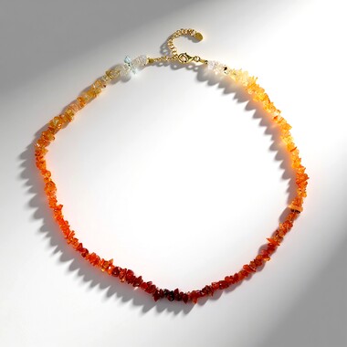 Mexican Fire Opal Silver Necklace