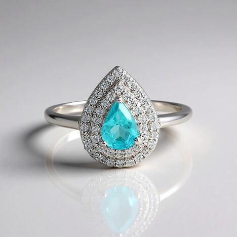 Anello in argento con Apatite Blu