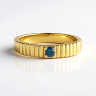 Anello in argento con Diamante Blu I2