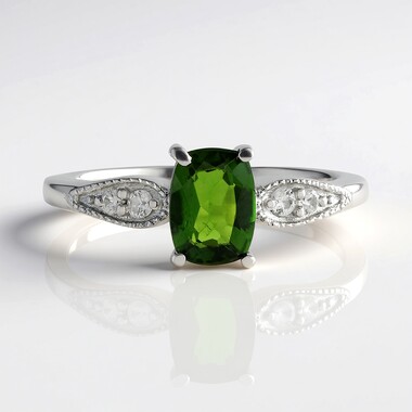Russian Diopside Silver Ring