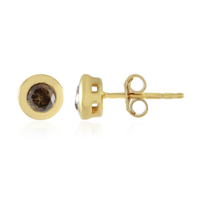 Pendientes en plata con Diamante champán I2
