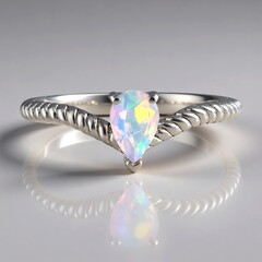 Anello in argento con Opale di Welo