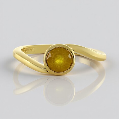 Anello in argento con Zaffiro Giallo del Madagascar
