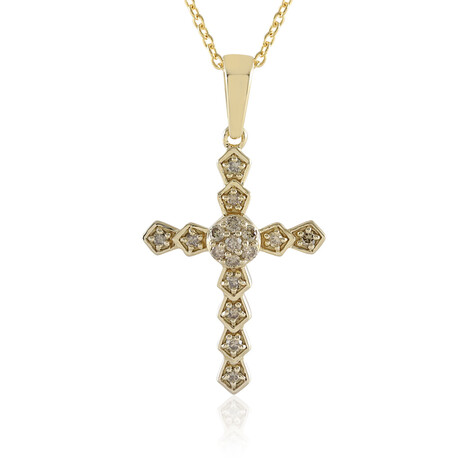 I2 Champagner-Brillant-Silberhalskette