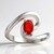 Bague en argent et Opale de feu mexicaine AAA