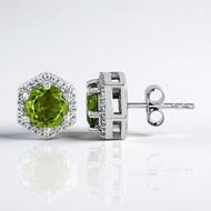 Peridot-Silberohrringe