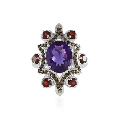 Anello in argento con Ametista Zambiana