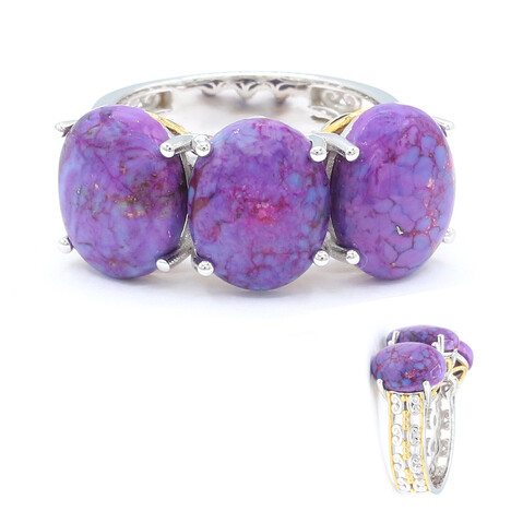Kingman Purple Mojave Turquoise Silver Ring (Gems en Vogue)