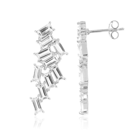 Orecchini in argento con Topazio Bianco