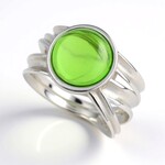 Anello in argento con Ambra Verde Colombiana (dagen)