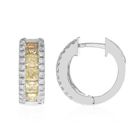 Gouden oorbellen met gele S12 diamanten (CIRARI)
