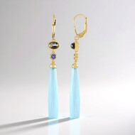 Zilveren oorbellen met Aqua Chalcedonen (KM by Juwelo)