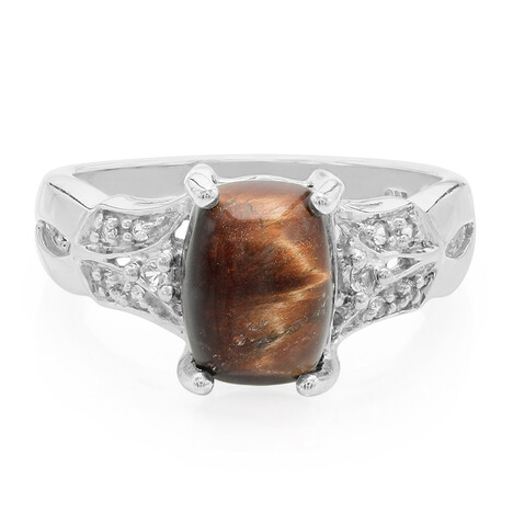 Bague en argent et Œil-de-tigre rouge