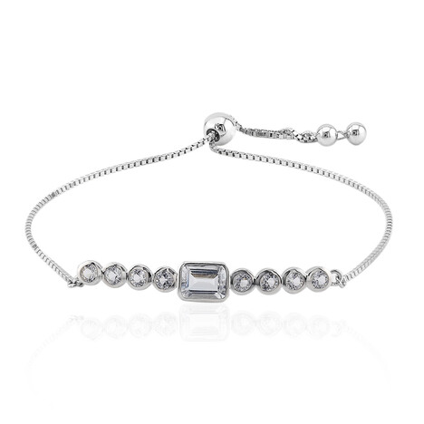Weißer Topas-Silberarmband