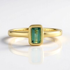 Anello in argento con Tormalina Verde di Benedito (Adela Silber)