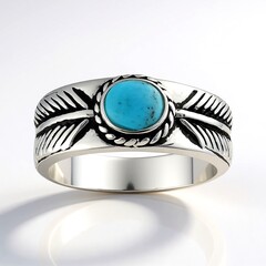 Anello in argento con Turchese Kingman Mohave Blu (Jones Lee)