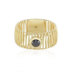 Gouden ring met een zwarte diamant (Ornaments by de Melo)