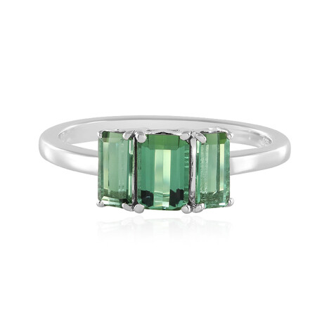 Benedito Green Tourmaline Silver Ring (Adela Silber)