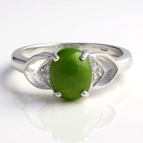 Bague en argent et Chrysoprase impériale