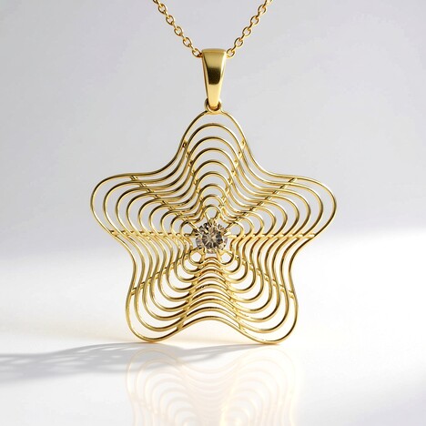Collana in oro con Diamante Champagne I2 (Ornaments by de Melo)