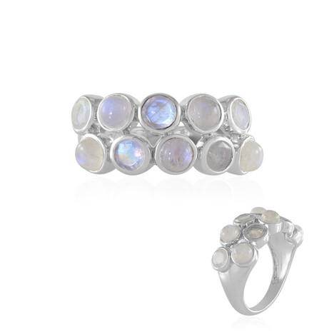 Anello in argento con Pietra di Luna Blu (KM by Juwelo)