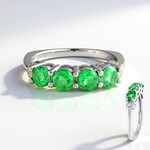 Anello in argento con Quarzo Verde Smeraldo