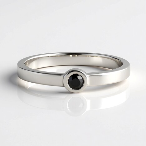 Anello in argento con Diamante Nero