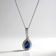 Collana in oro con Zaffiro Ceylon Blu