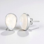 Boucles d'oreilles en argent et Labradorite blanche