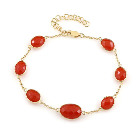 Zilveren armband met een carneool (KM by Juwelo)