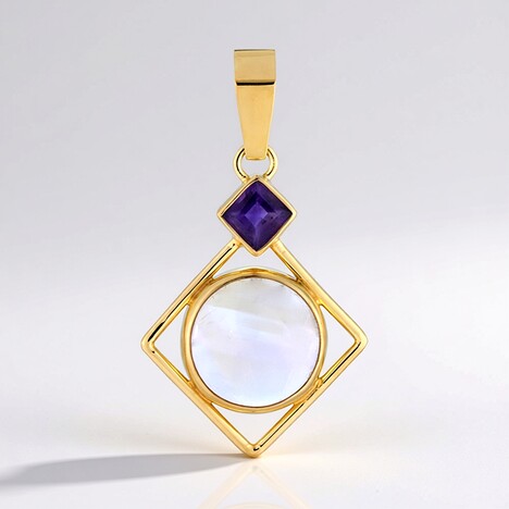 Pendentif en argent et Amétrine