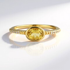 Bague en argent et Béryl jaune