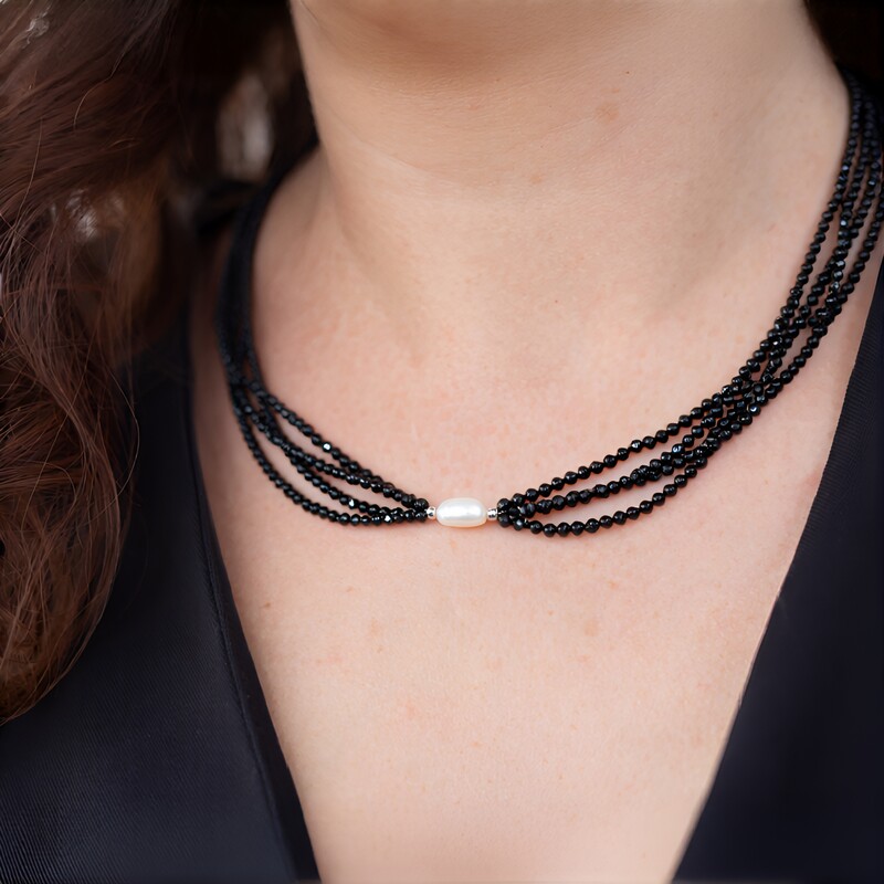 White Freshwater Pearl Silver Necklace