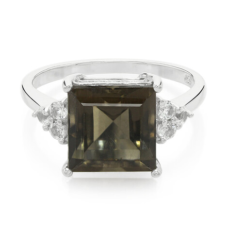 Anillo en plata con Cuarzo ahumado