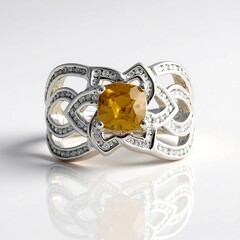 Anello in argento con Zircone Giallo (de Melo Essence)