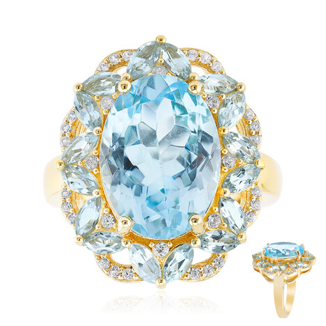 Himmelblauer Topas-Silberring