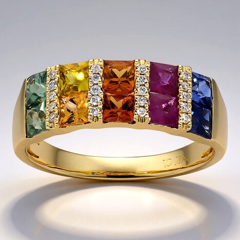 Anello in oro con Zaffiro Fancy (CIRARI)